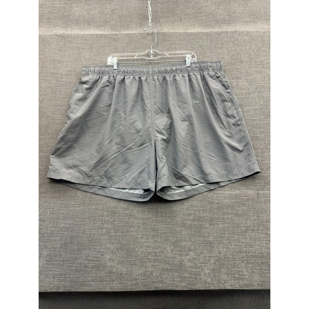Faded Glory Swim Trunks Shorts Mens 3XL Gray Mesh Lined Elastic Waist Swimwear